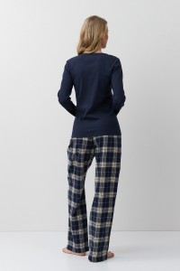 Пижама женская Aruelle LUCIE со штанами  - т. синий + бежевый