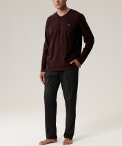 Пижама мужская Atlantic NMP-389 - баклажан/черный 